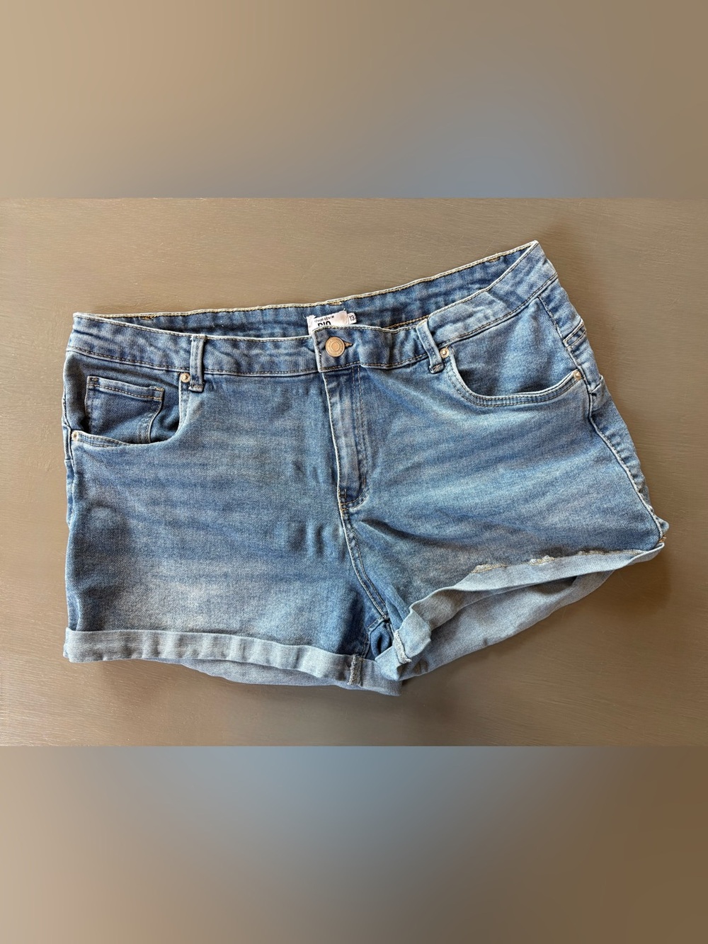 Faded Blue Women's Denim Roll-Cuff Jean Shorts